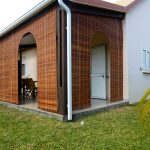 store porte arrondie miel
