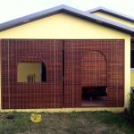 store porte arrondie teck